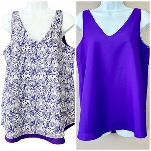 Stewart Simmons V-Neck Print Reversible Tank